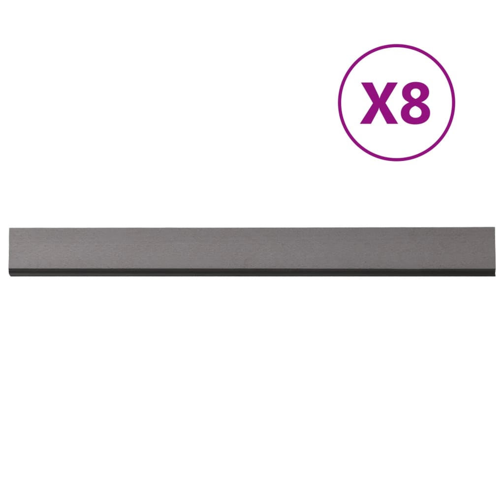 vidaXL vægbeklædningspaneler 8 stk. 170x15 cm WPC grå