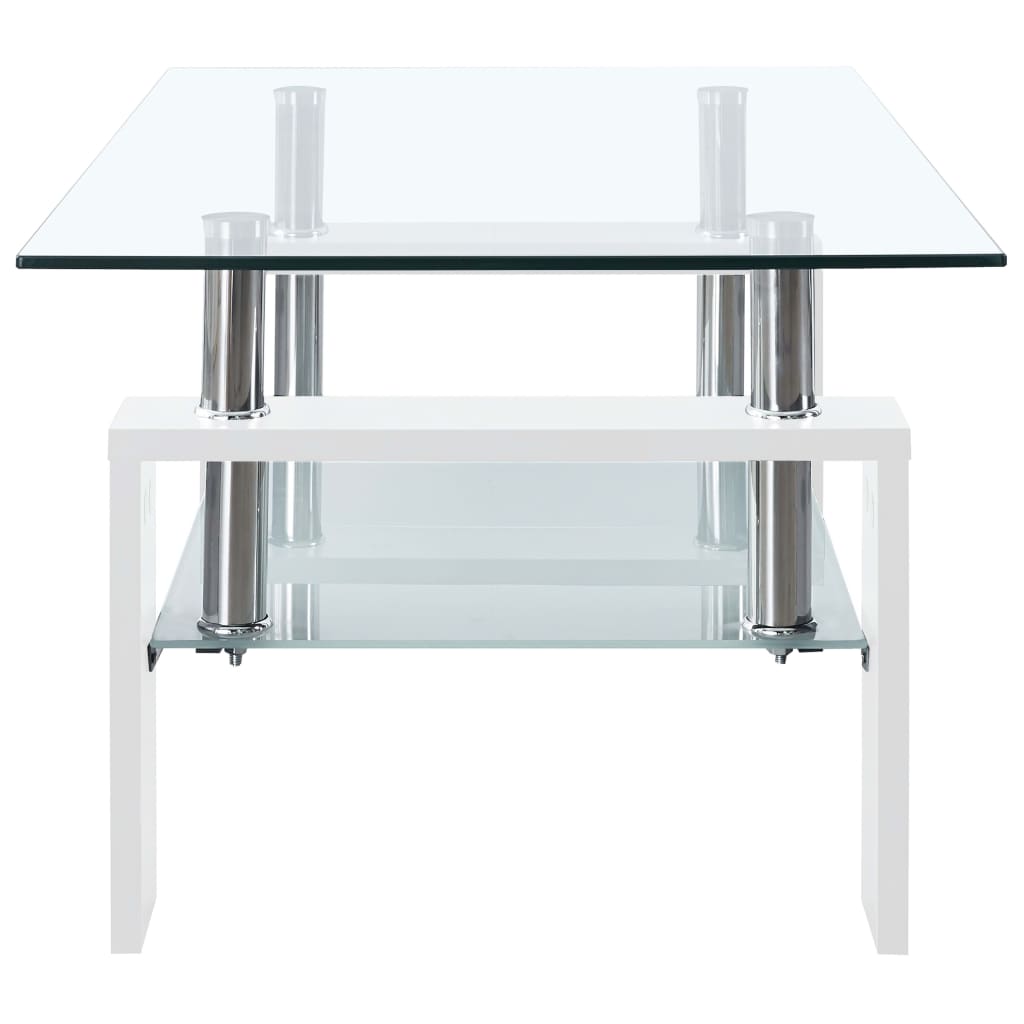 vidaXL sofabord 95x55x40 cm hærdet glas hvid og transparent