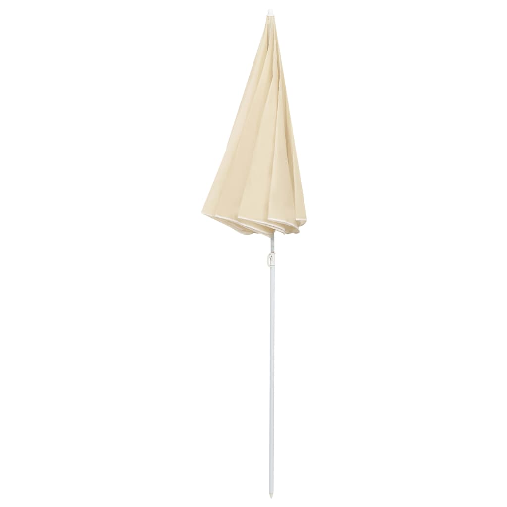vidaXL parasol med stålstang 180 cm sandfarvet