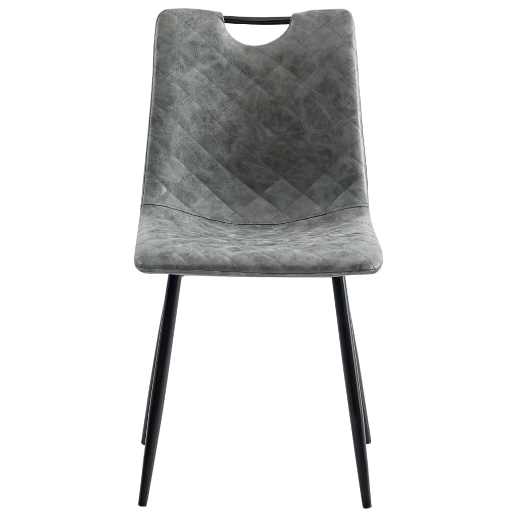 vidaXL spisebordsstole 2 stk. kunstlæder mørkegrå