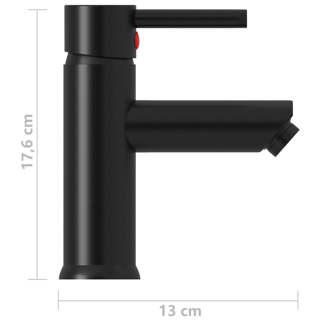 vidaXL vandhane til badeværelseshåndvask 130x176 mm sort