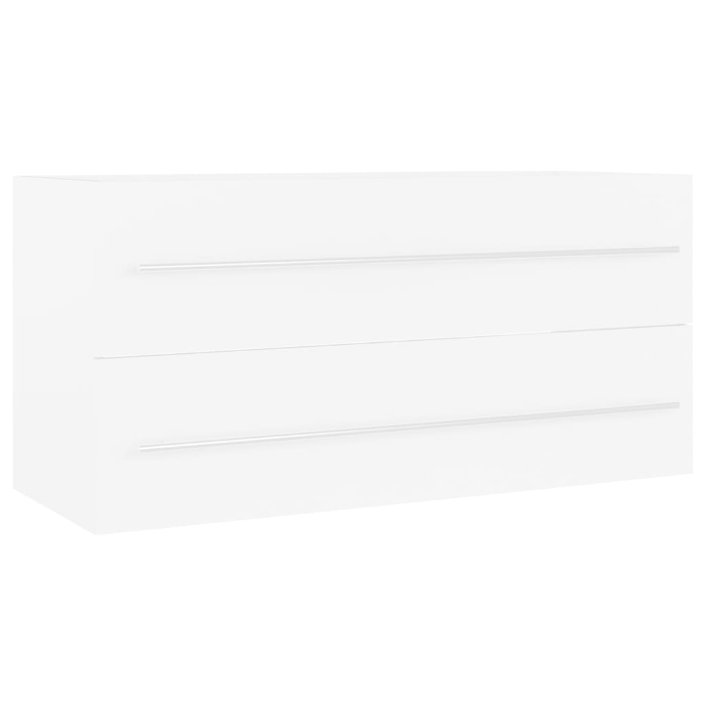 vidaXL badeværelsesmøbelsæt 2 dele spånplade hvid