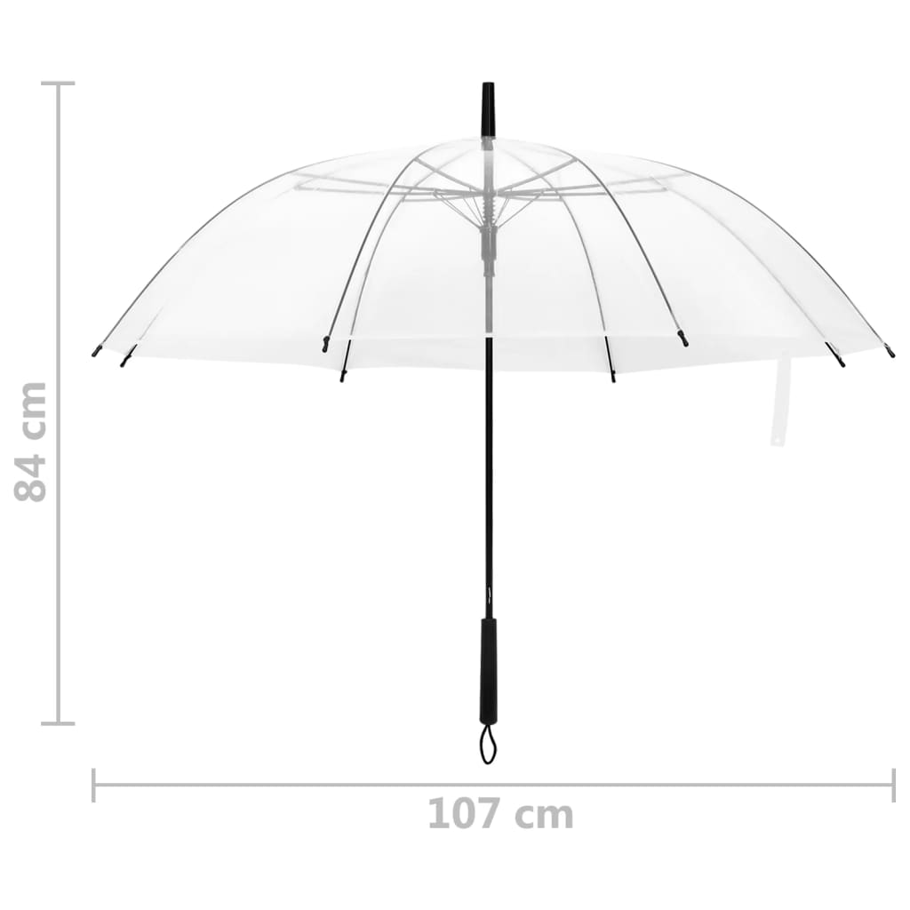 vidaXL paraply 107 cm transparent