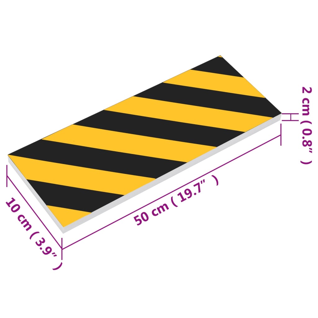vidaXL vægbeskyttere 6 stk. 50x10x2 cm EVA-skum gul og sort
