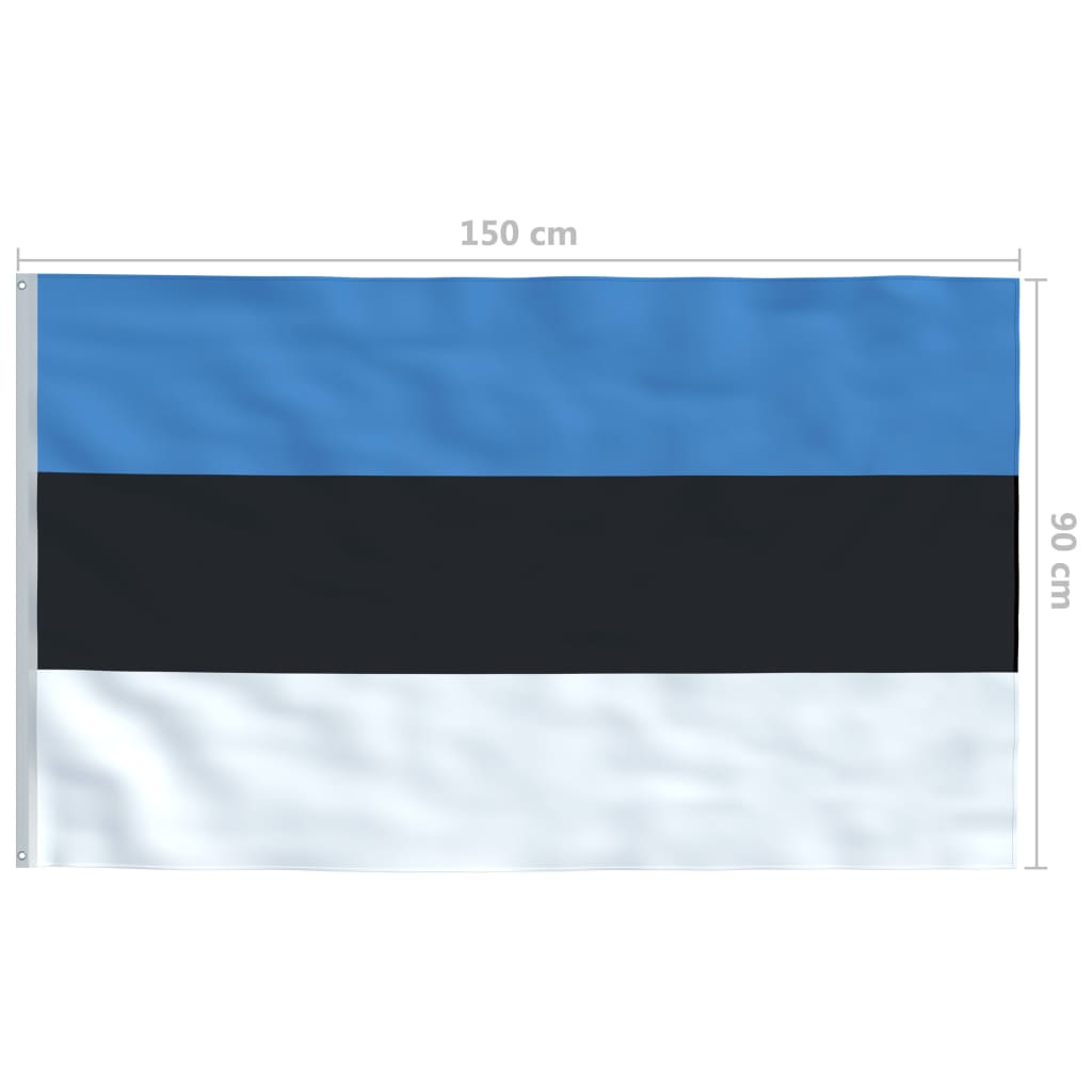 vidaXL Estlands flag og flagstang 6,2 m aluminium