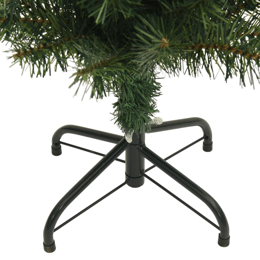 vidaXL smalt kunstigt juletræ med juletræsfod 180 cm PVC grøn