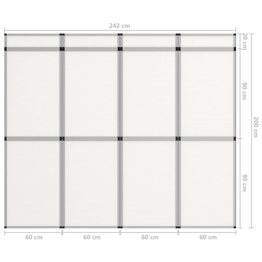 vidaXL 12-panels udstillingsvæg foldbar 242x200 cm hvid