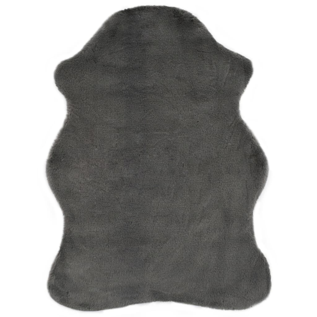 vidaXL gulvtæppe 65x95 cm kunstigt kaninskind mørkegrå