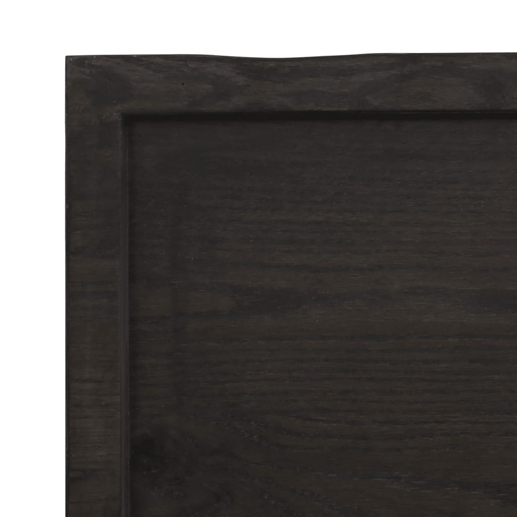 vidaXL bordplade 60x40x(2-6) cm behandlet massivt egetræ mørkebrun