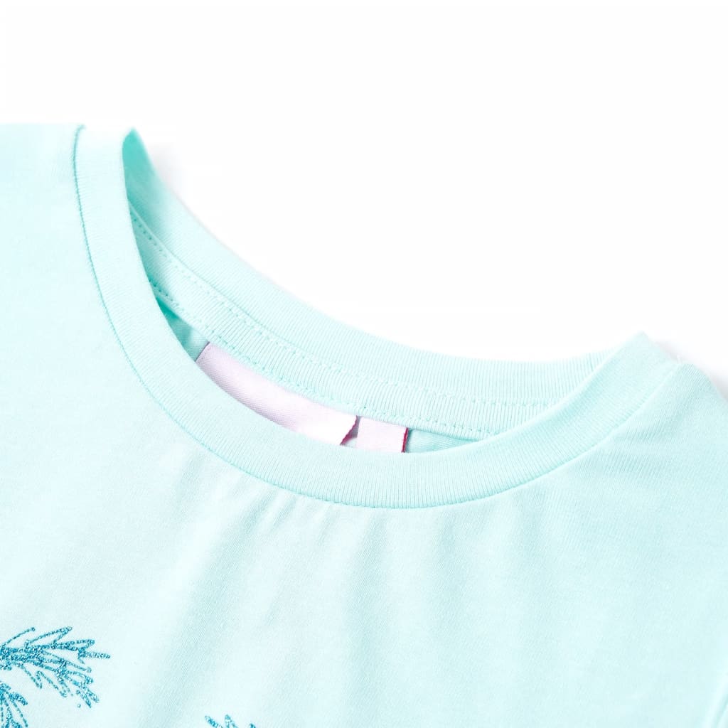 T-shirt til børn str. 92 akvamarinblå