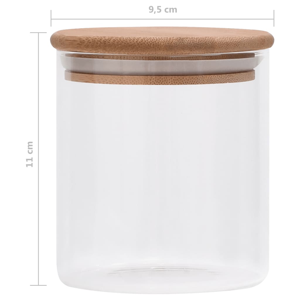 vidaXL opbevaringsglas med bambuslåg 6 stk. 600 ml