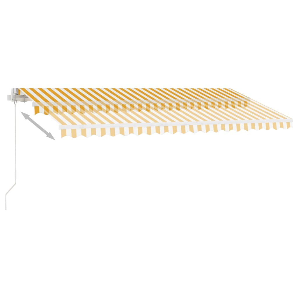 vidaXL markise m. LED-lys 400x300 cm manuel betjening gul og hvid