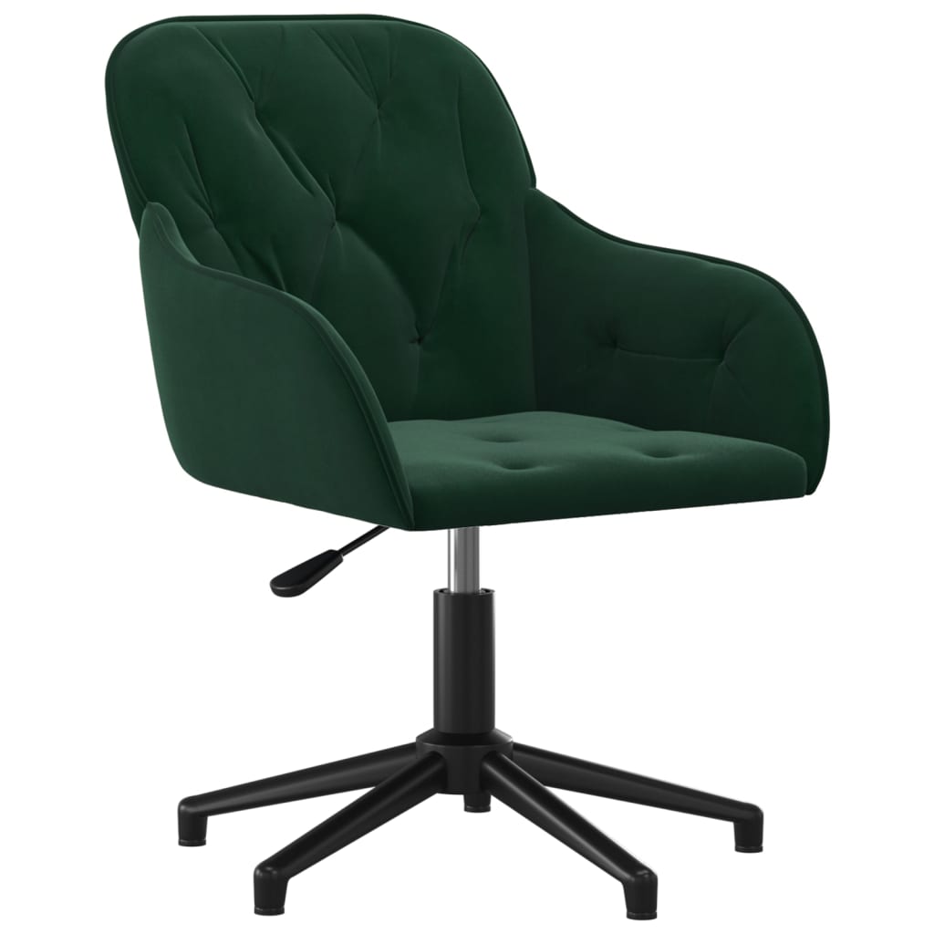 vidaXL drejelig kontorstol fløjl mørkegrøn