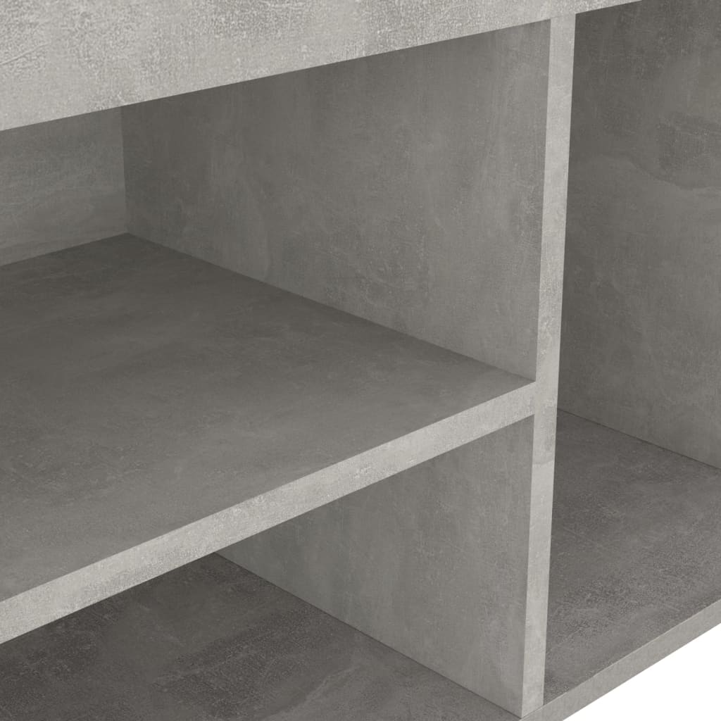 vidaXL skobænk med hynde 80x30x47 cm spånplade betongrå