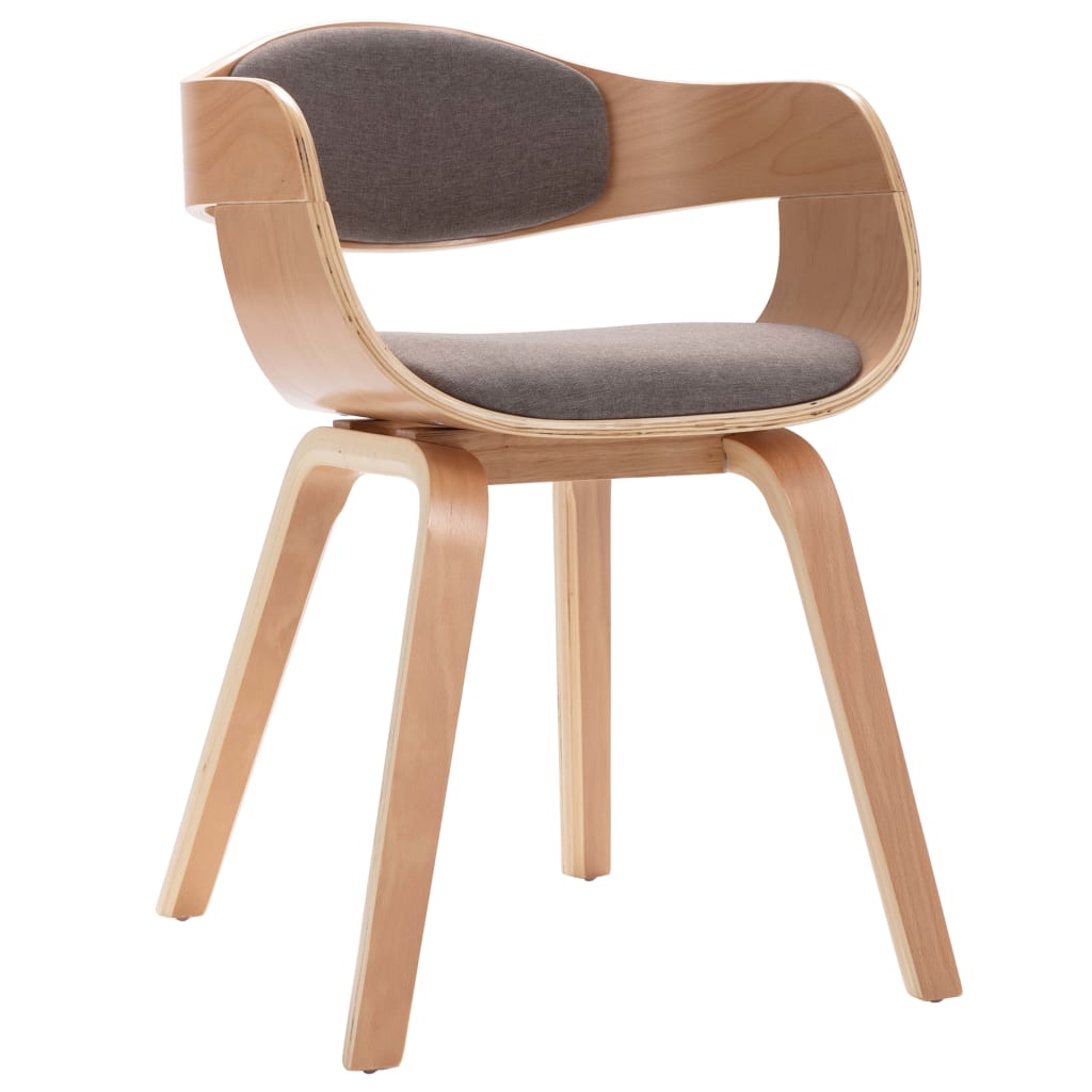 vidaXL spisebordsstole 2 stk. bøjet træ og stof gråbrun