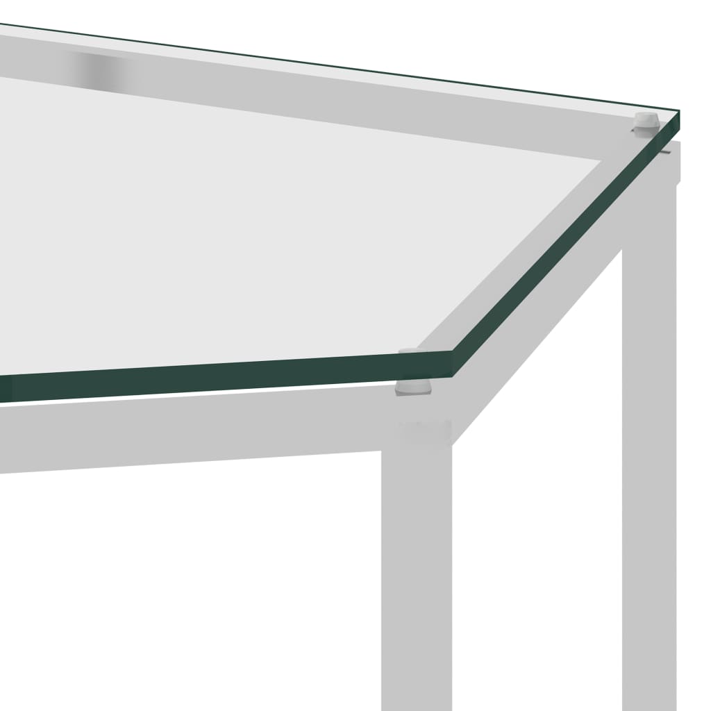 vidaXL sofabord 60x53x50 cm rustfrit stål og glas sølvfarvet