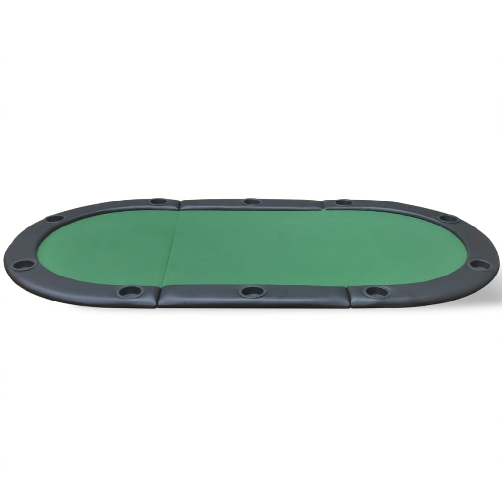 vidaXL 10 pers. pokerbord bordplade foldbar grøn
