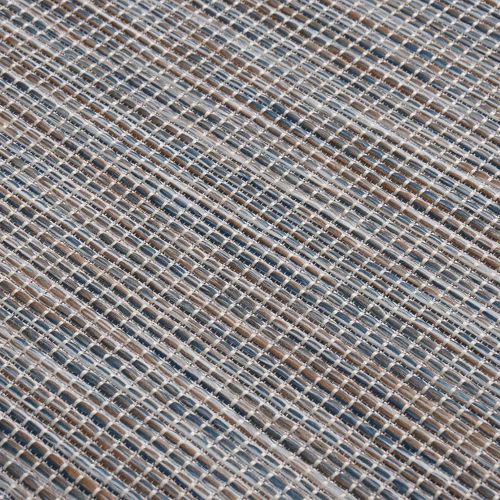vidaXL fladvævet udendørstæppe 200x280 cm brun og blå