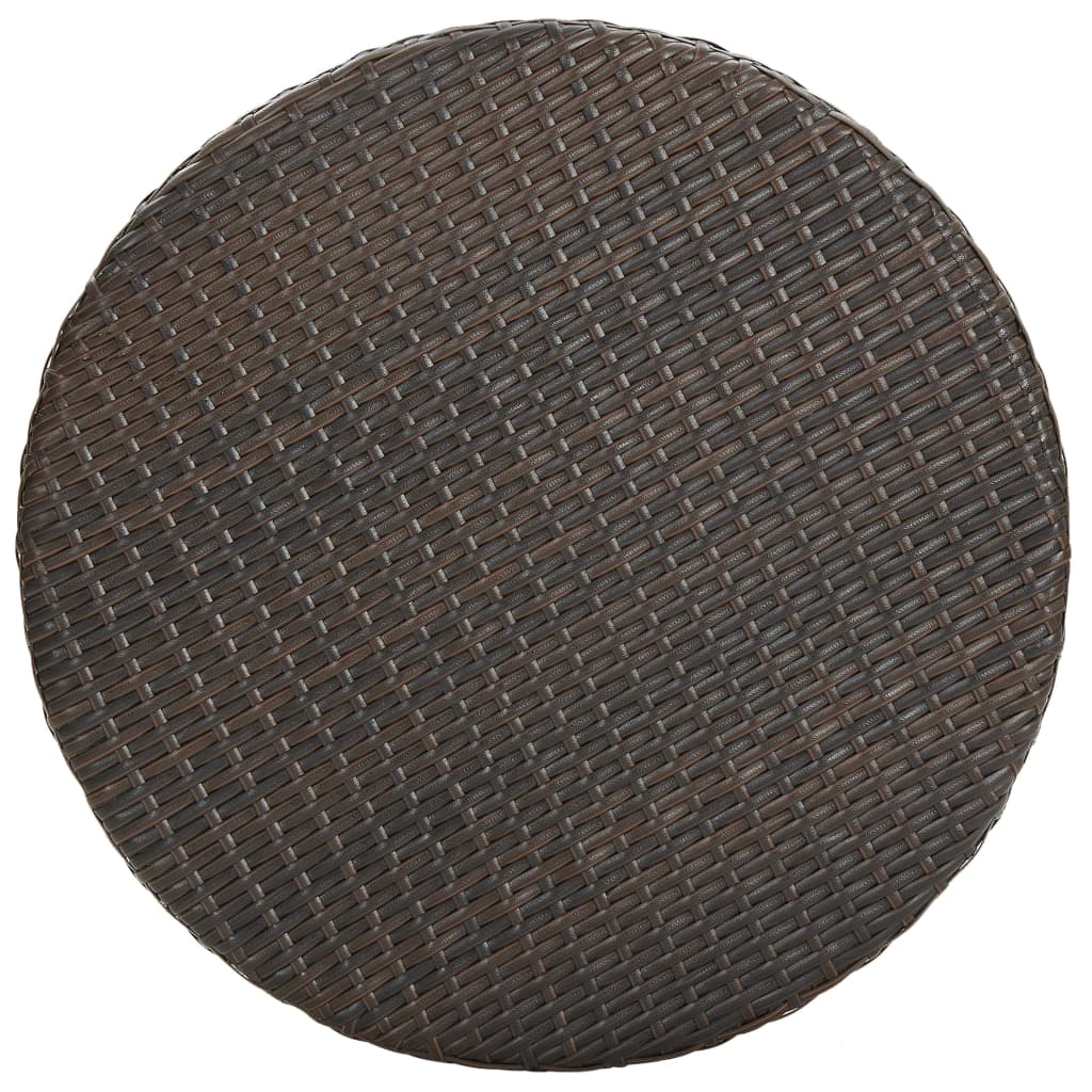 vidaXL havebord 75,5x106 cm polyrattan brun