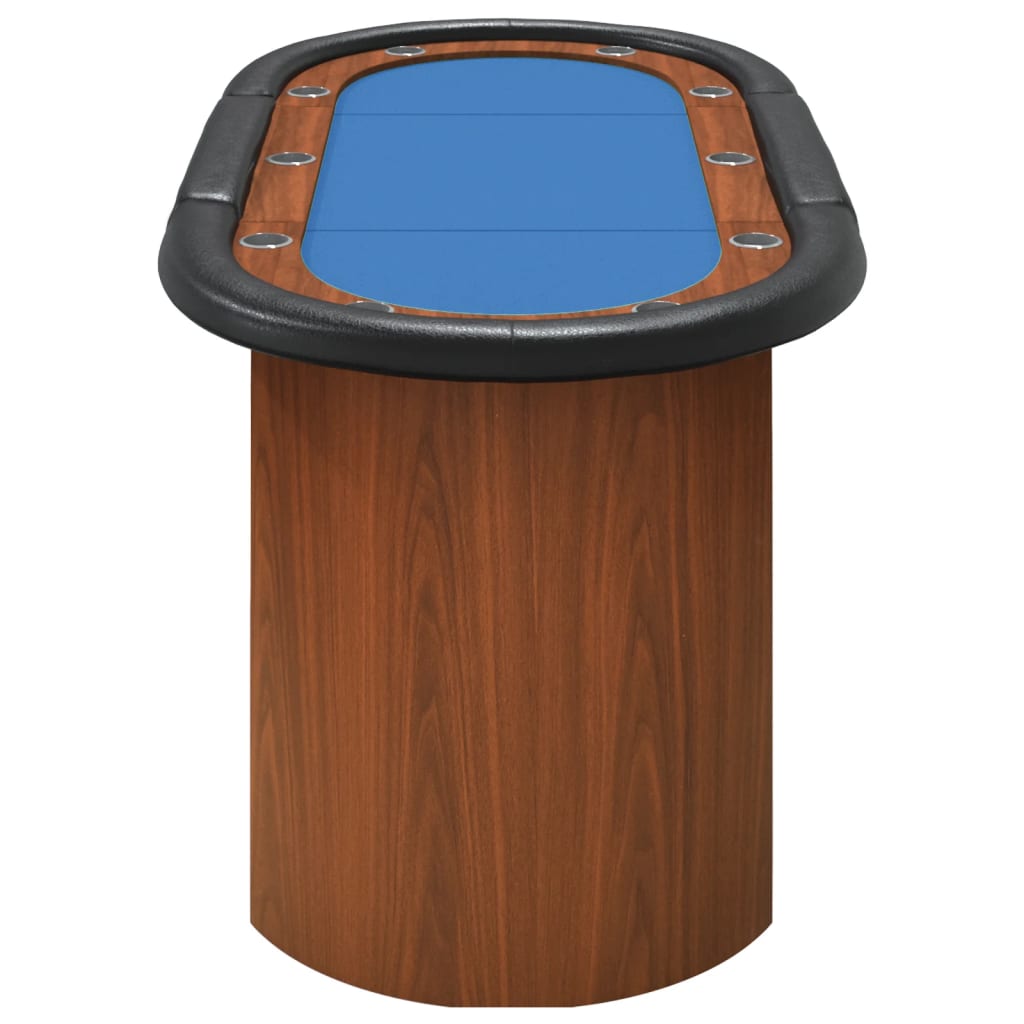 vidaXL pokerbord 10 pers. 160x80x75 cm blå