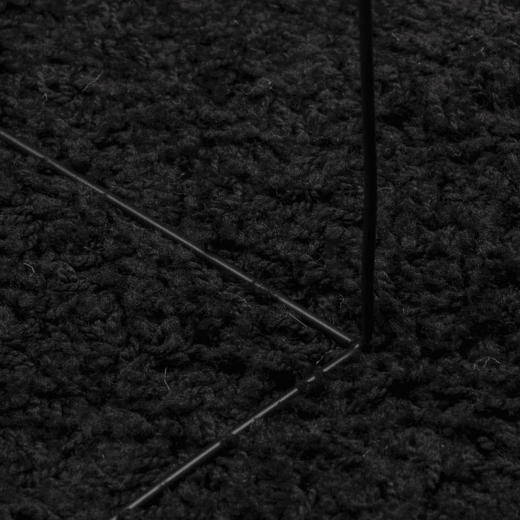 vidaXL shaggy gulvtæppe PAMPLONA 240x340 cm høj luv sort