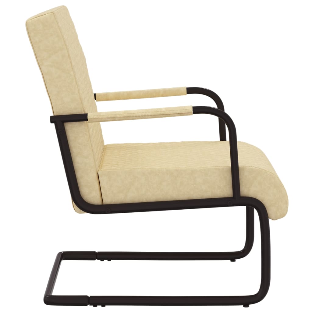 vidaXL stol med cantilever kunstlæder cremefarvet