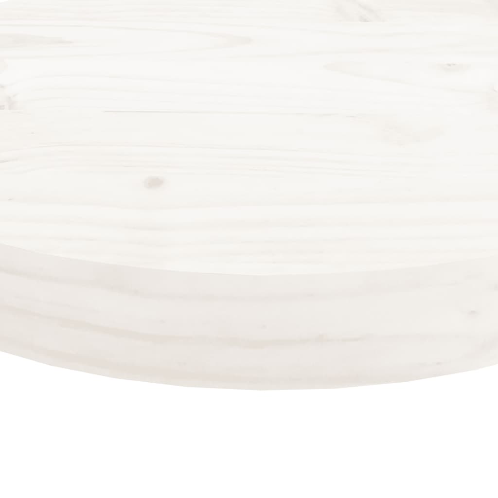 vidaXL bordplade Ø60x3 cm rund massivt fyrretræ hvid