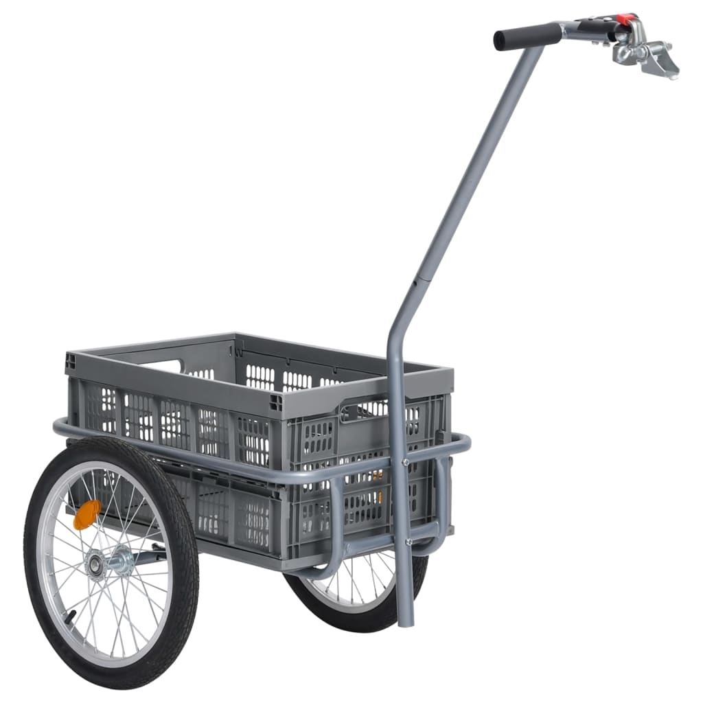 vidaXL cykelanhænger 50 l sammenklappelig transportkasse 150 kg grå