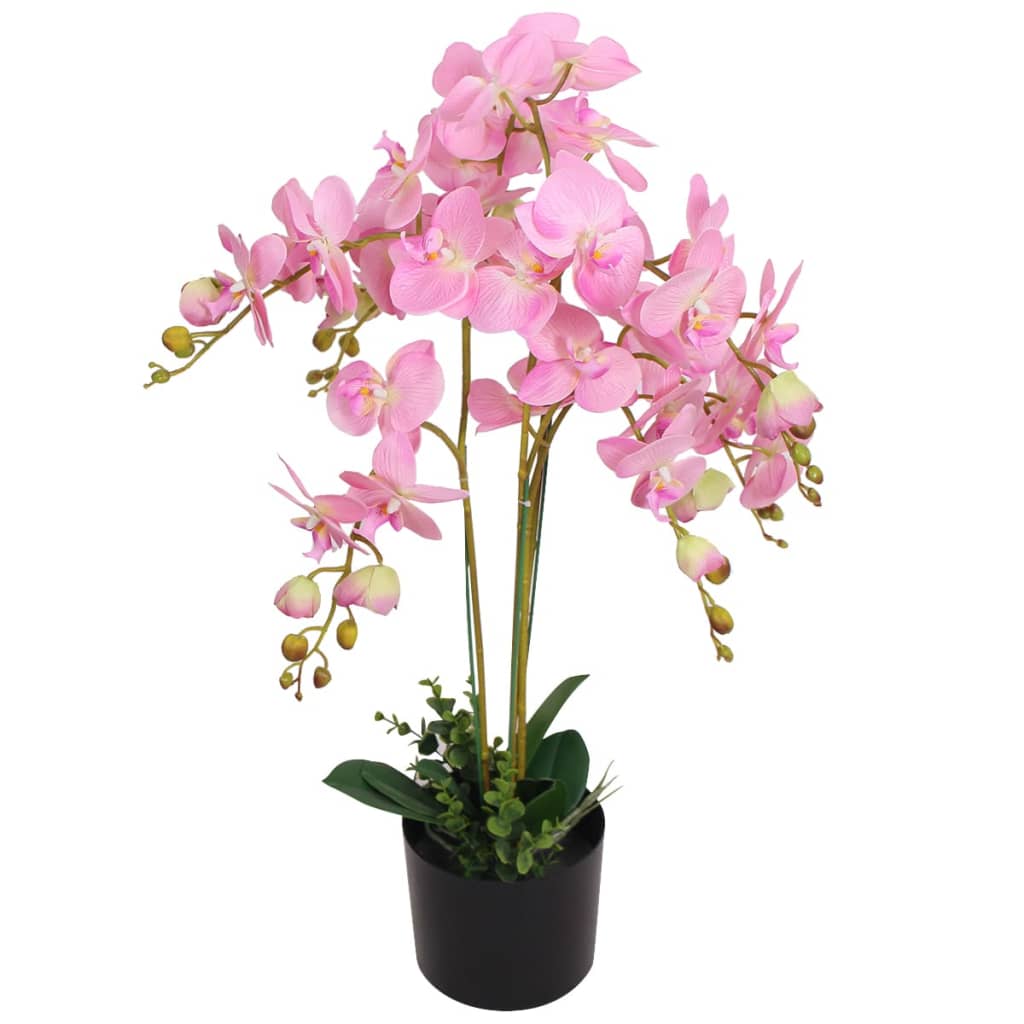 vidaXL kunstig orkidéplante med potte 75 cm lyserød