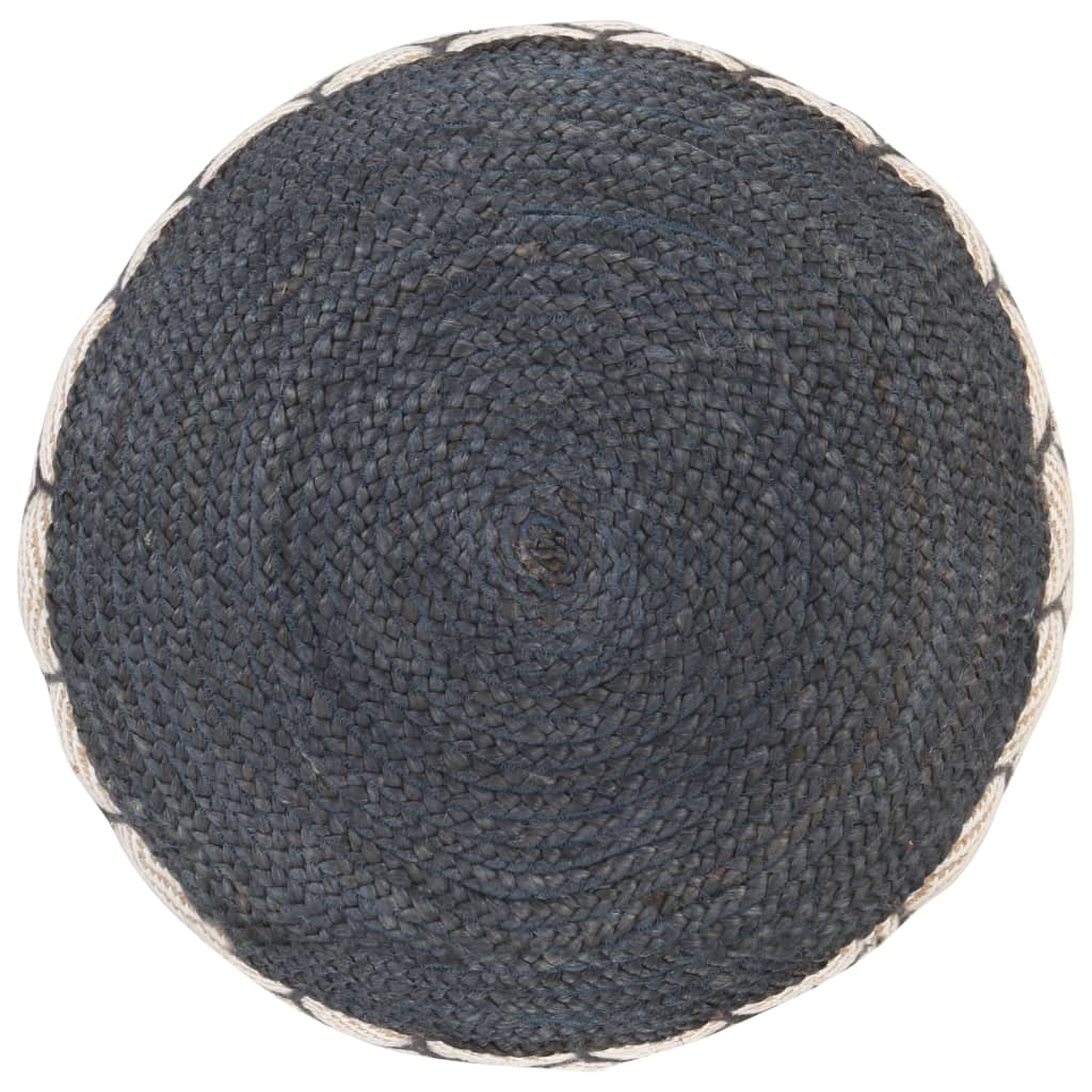 vidaXL vævet/strikket puf jutebomuld 50 x 30 cm blå
