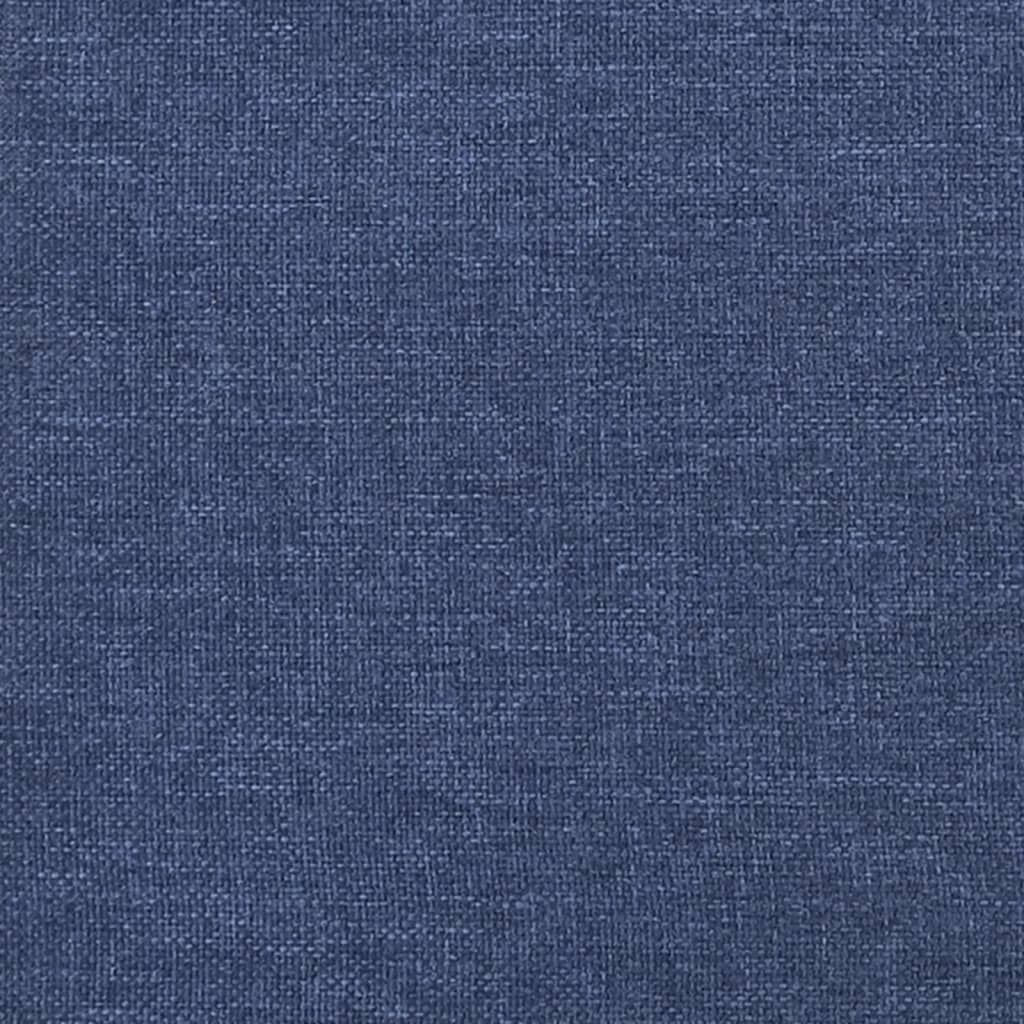 vidaXL sengegavl med kanter 203x16x118/128 cm stof blå