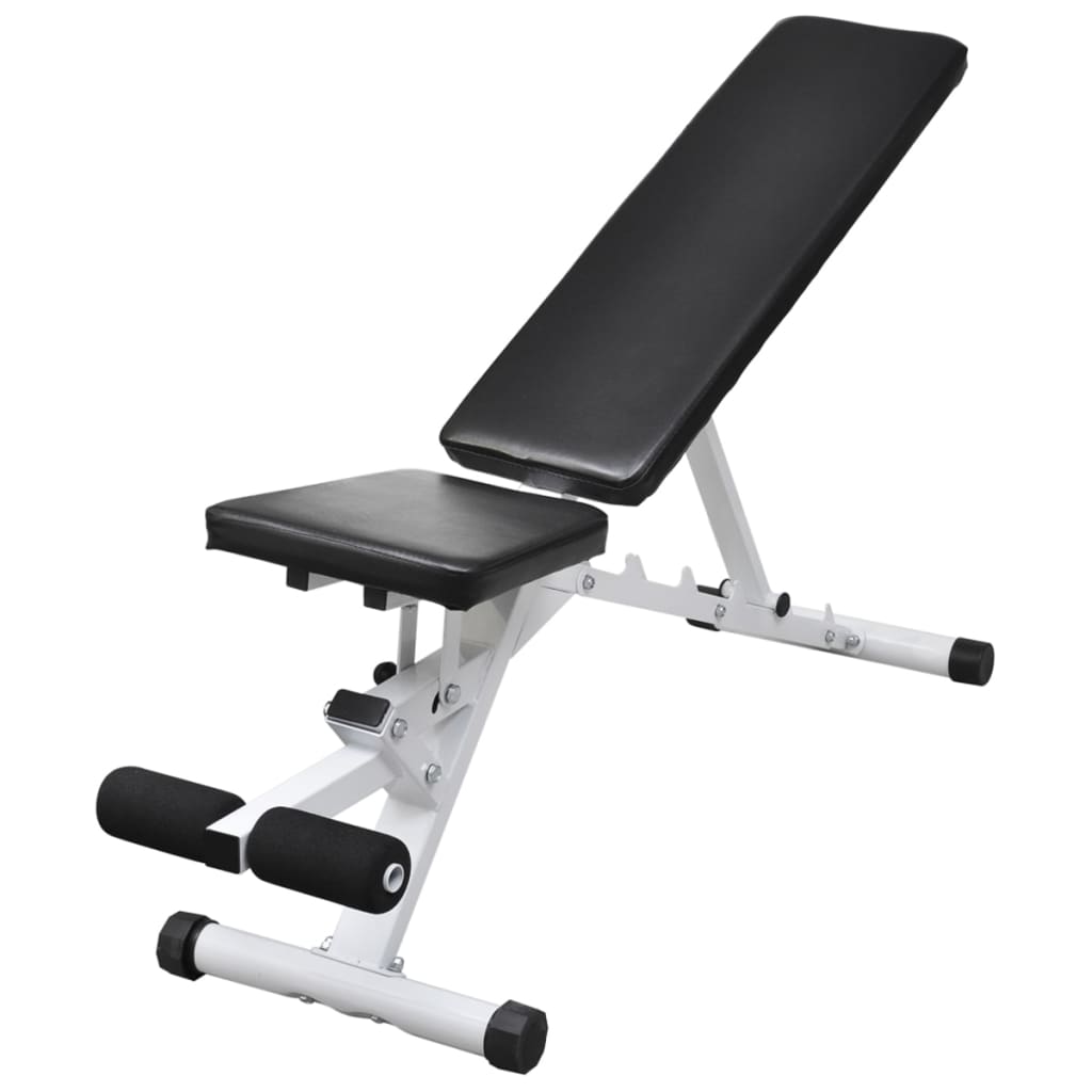 vidaXL træningsbænk med vægtstang- og håndvægtsæt 60,5 kg