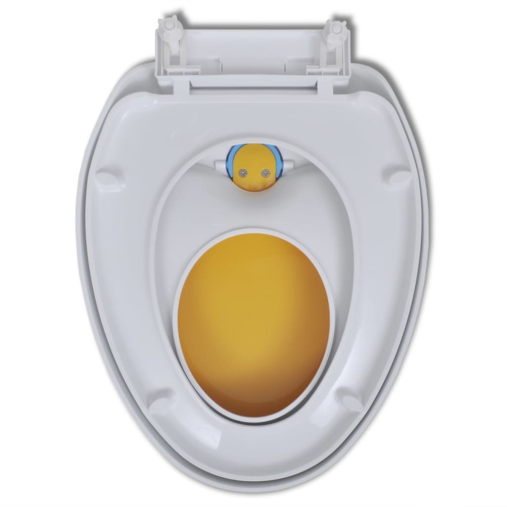vidaXL soft close-toiletsæde voksne/børn hvid og gul