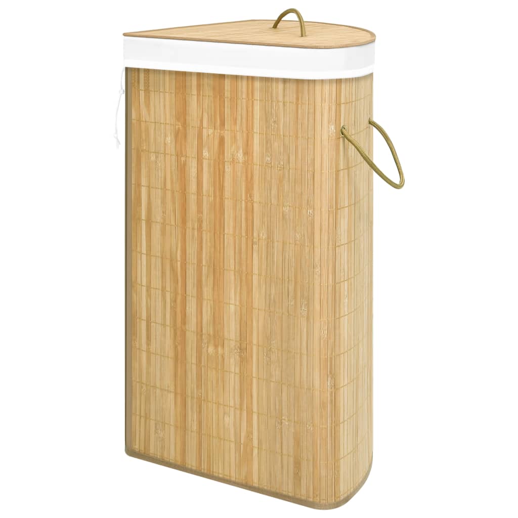 vidaXL hjørnevasketøjskurv 60 l bambus