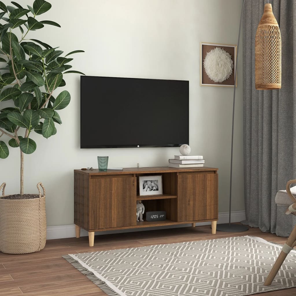 vidaXL tv-bord med træben cm brun vidaXL.dk