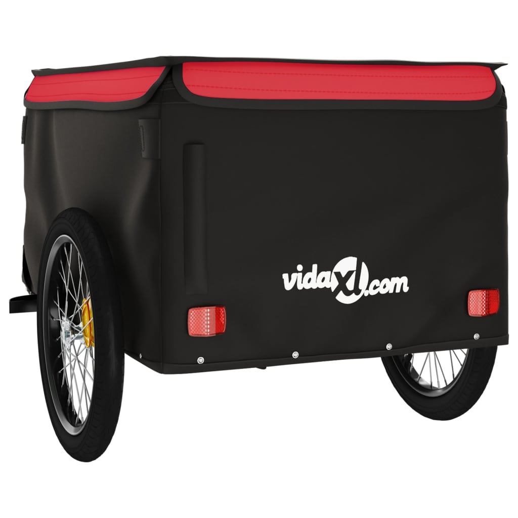 vidaXL cykelanhænger 45 kg jern sort og rød