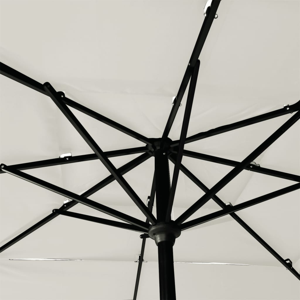 vidaXL parasol med aluminiumsstang i 3 niveauer 2,5x2,5 m sandfarvet