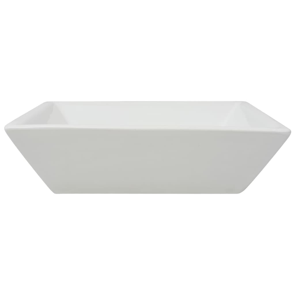 vidaXL håndvask firkantet keramik 41,5 x 41,5 x 12 cm hvid