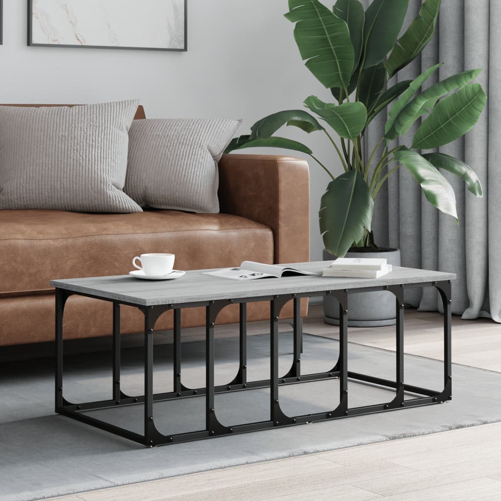 vidaXL sofabord 100x50x35,5 cm konstrueret træ grå sonoma-eg