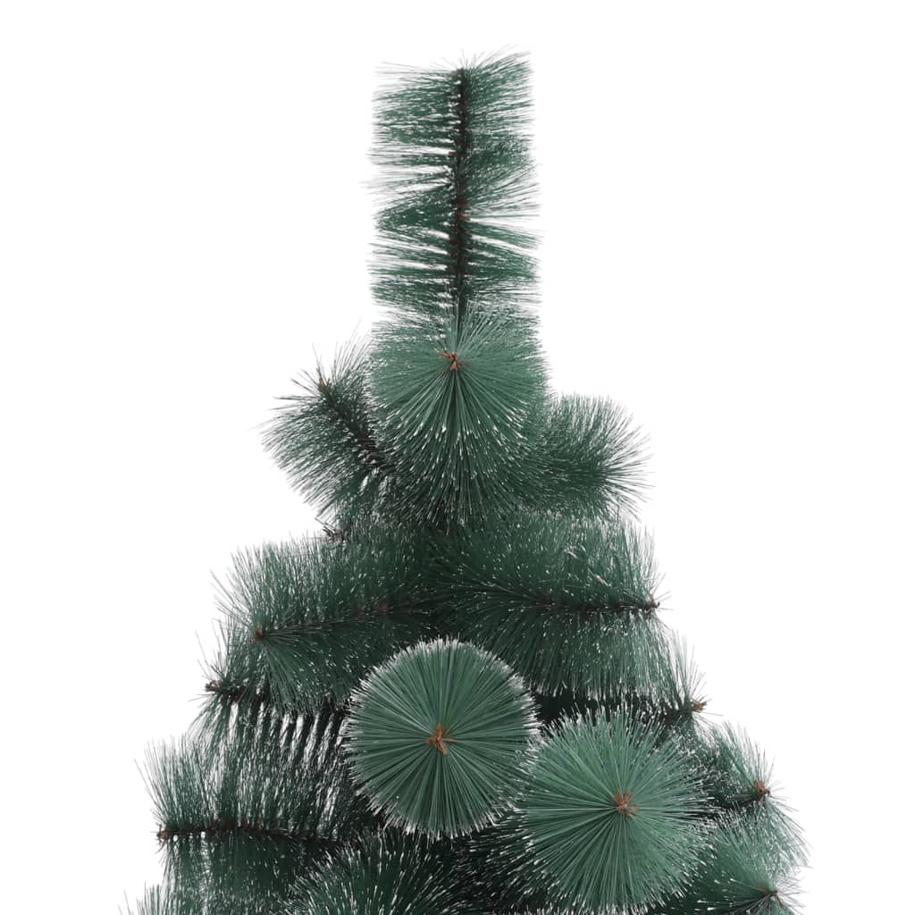 vidaXL kunstigt juletræ med lys og juletræsfod 210 cm PET grøn