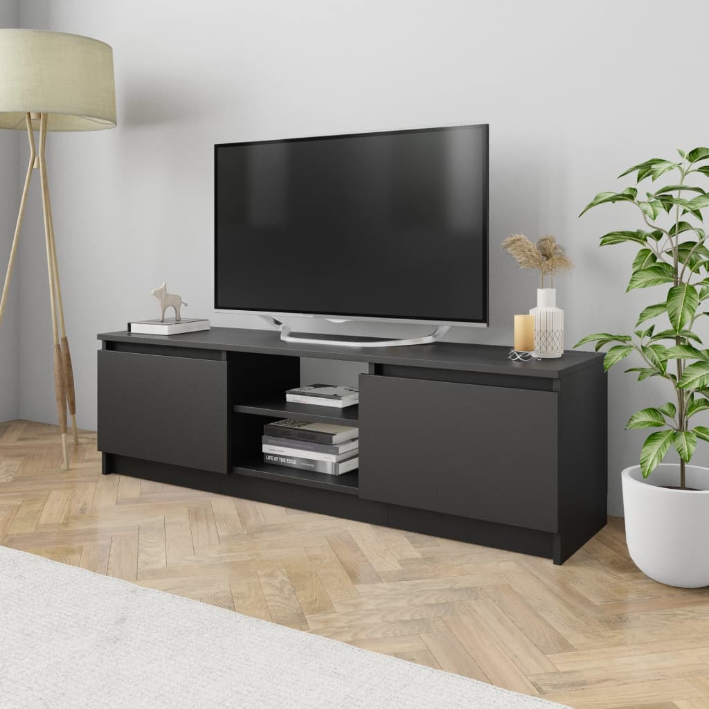 vidaXL tv-skab 120x30x35,5 cm konstrueret træ sort