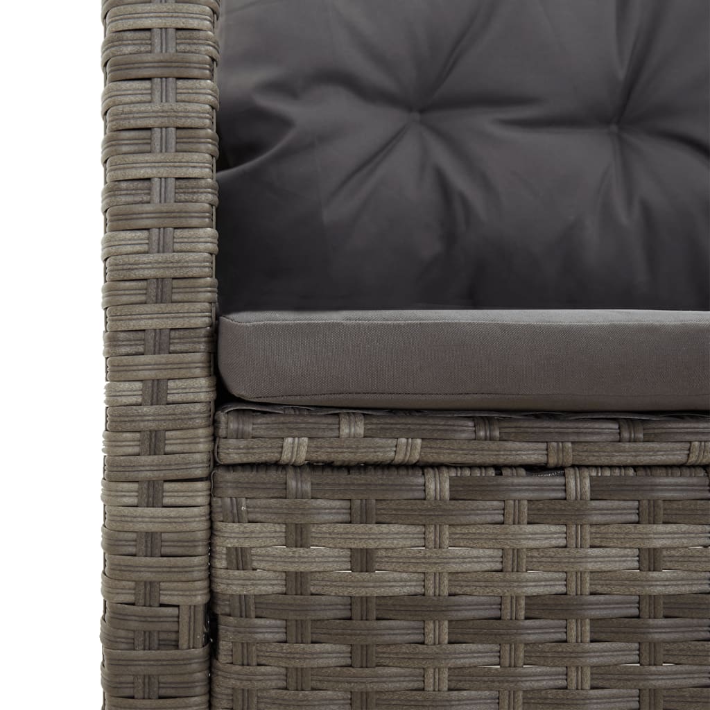 vidaXL hjørnemodul til sofa med hynder polyrattan grå
