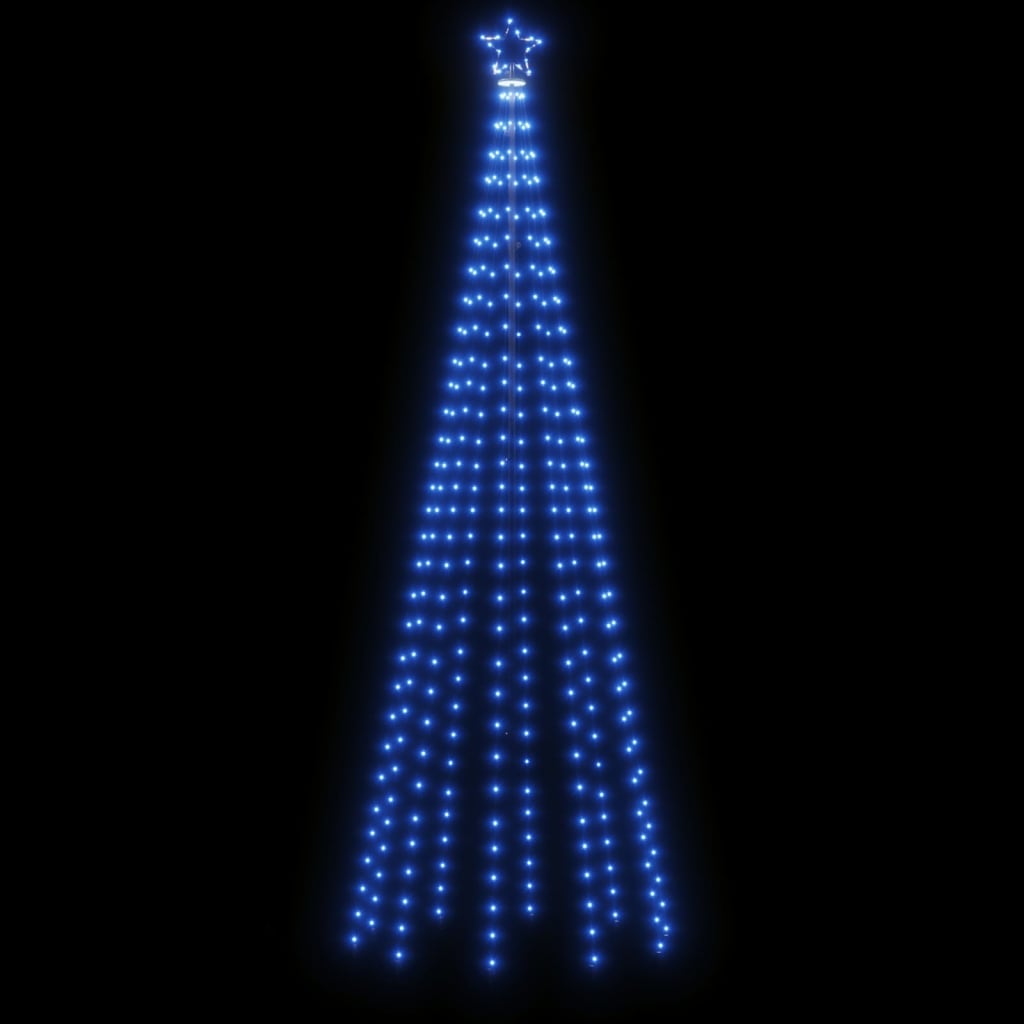 vidaXL juletræ med spyd 310 LED'er 300 cm blåt lys