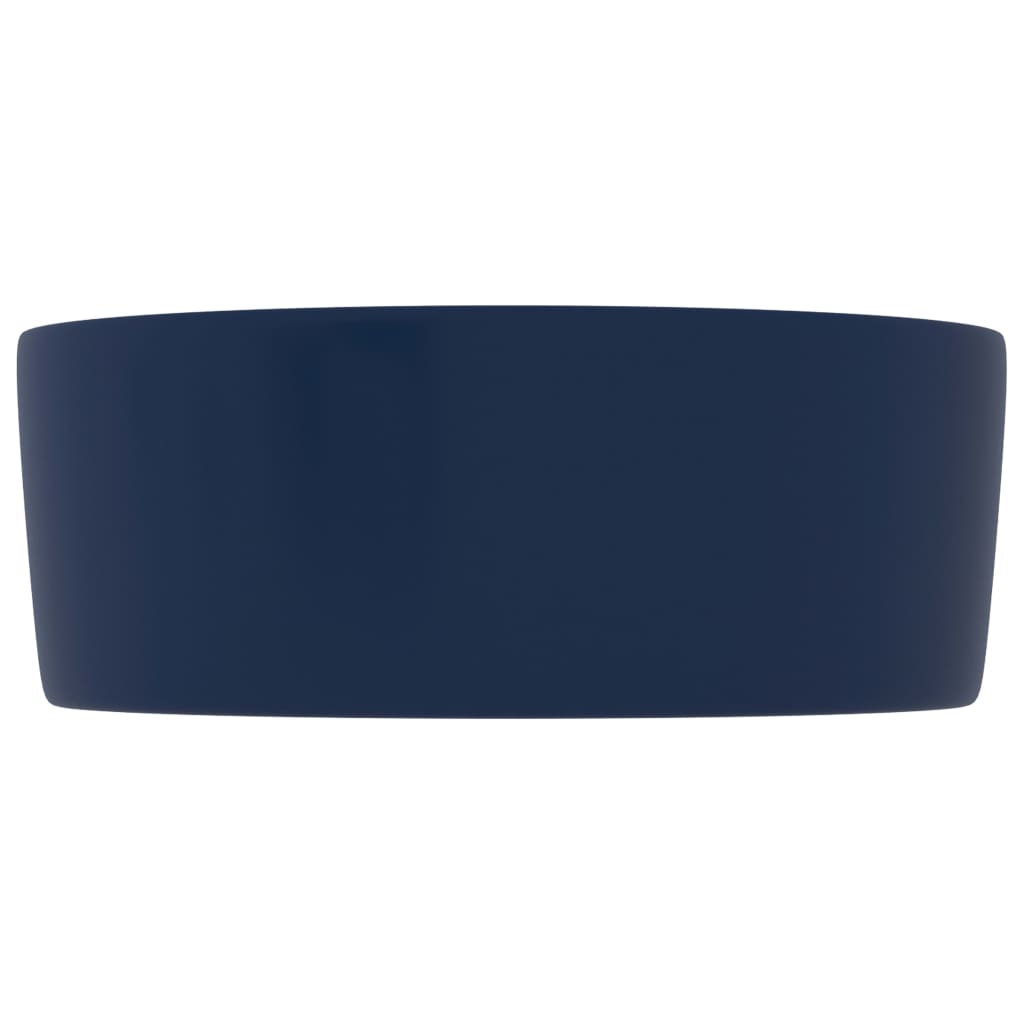 vidaXL luksuriøs håndvask 40x15 cm rund keramik mat mørkeblå
