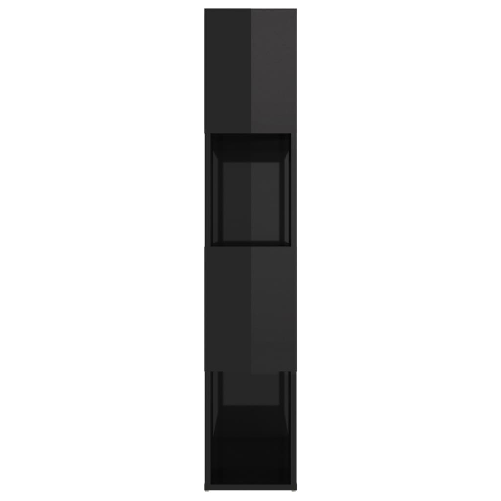vidaXL bogskab/rumdeler 80x24x124,5 cm spånplade sort højglans