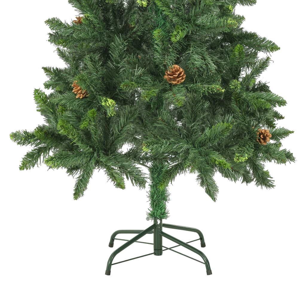 vidaXL kunstigt juletræ med grankogler 150 cm grøn