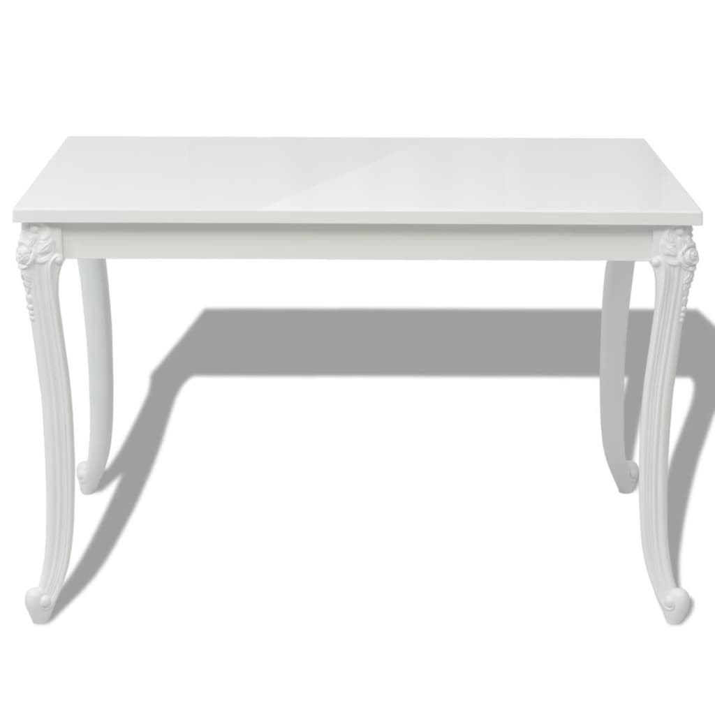 vidaXL spisebord 116 x 66 x 76 cm højglans hvid