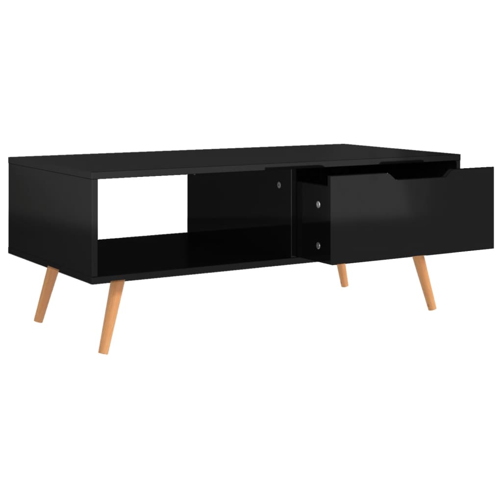 vidaXL sofabord 100x49,5x43 cm spånplade sort højglans