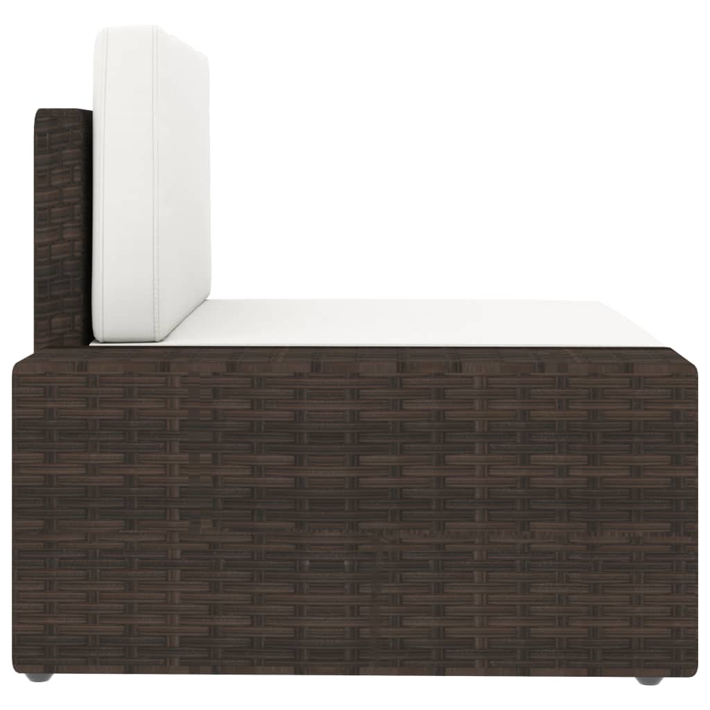 vidaXL 3-personers sofa modulær polyrattan brun