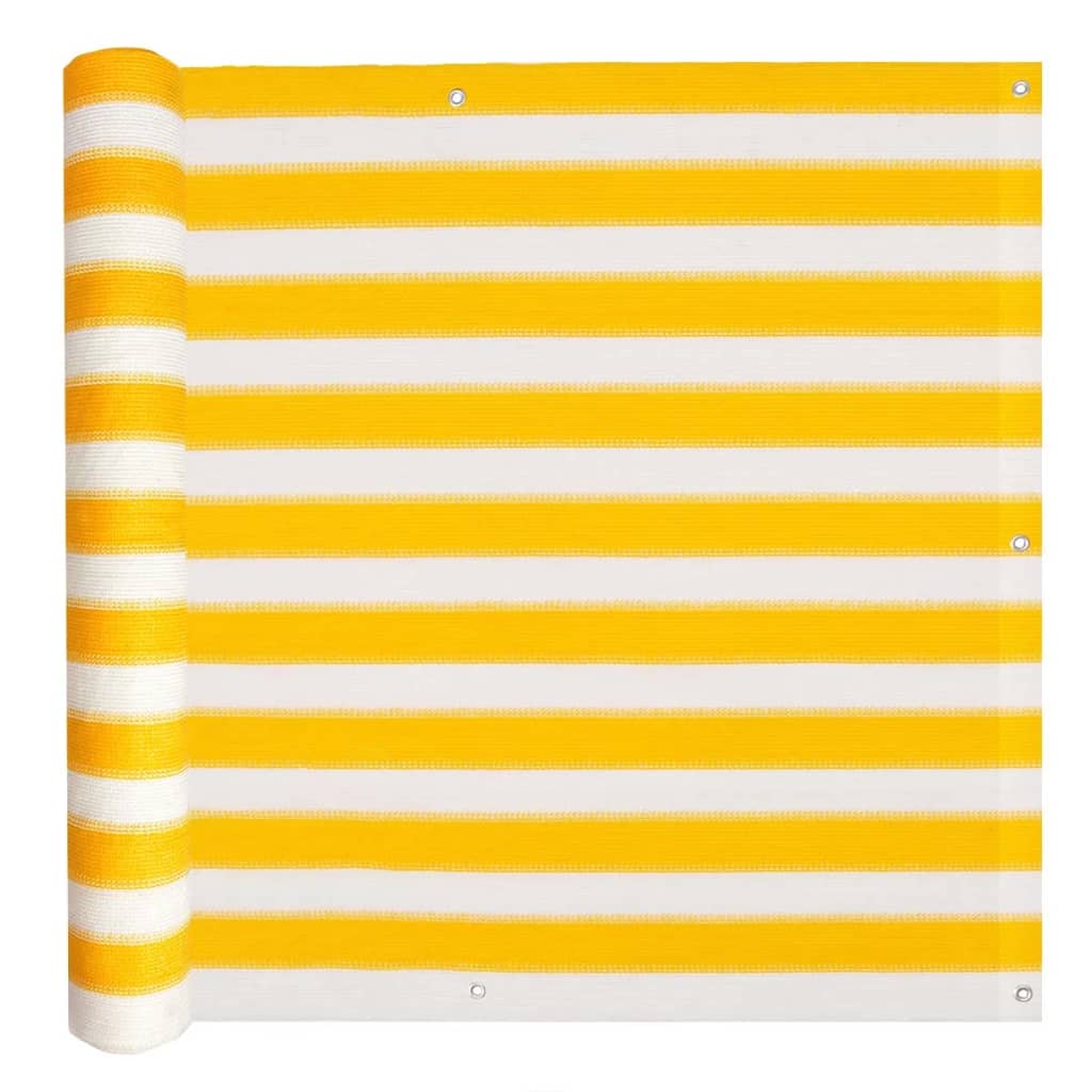 vidaXL balkonafskærmning HDPE 75 x 400 cm gul og hvid